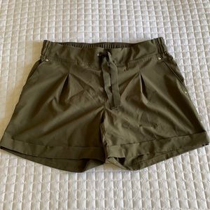 Pleated Green Shorts